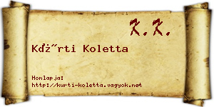 Kürti Koletta névjegykártya